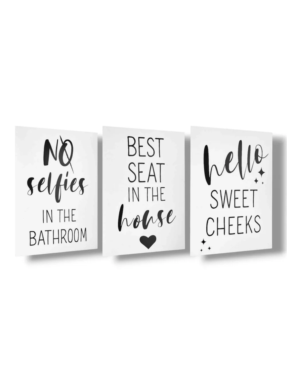 3-Pack Bathroom Decor Paper Art Print Set - NWT
